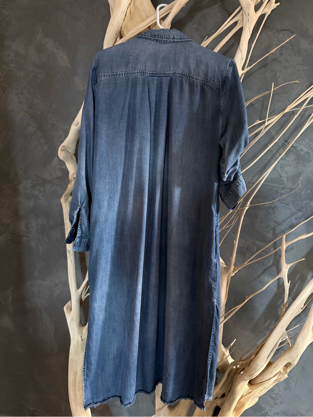 Cloth and Stone  Washed Blue Denim Shirt Dress - Picture 2 of 10